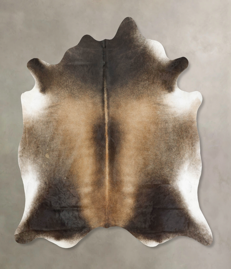 Grey with Beige XX-Large Brazilian Cowhide Rug 8'2"H x 7'8"W #B15842 by Hudson Hides