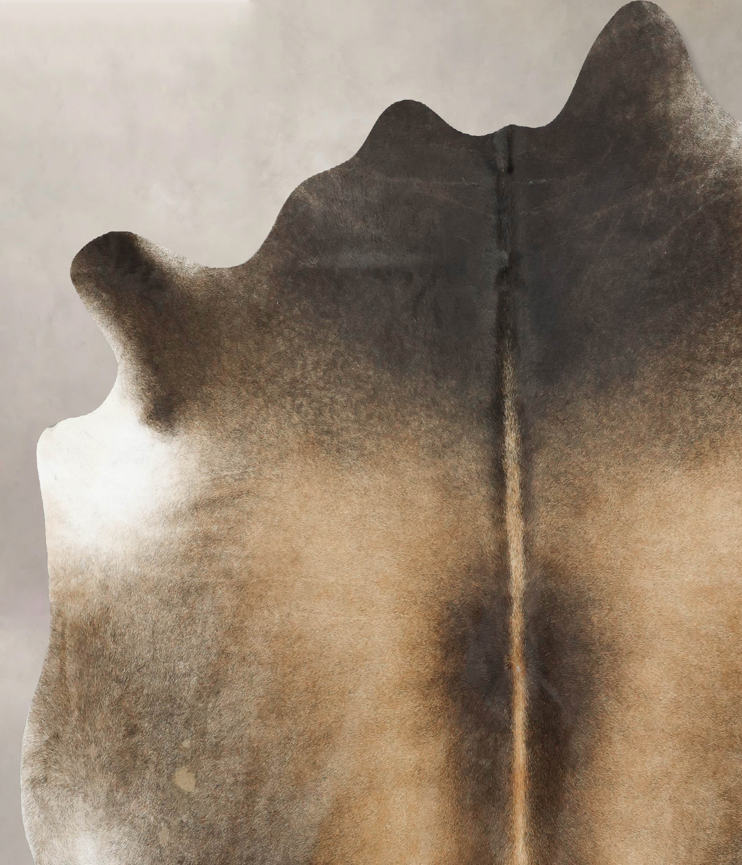 Grey with Beige XX-Large Brazilian Cowhide Rug 8'2"H x 7'8"W #B15842 b