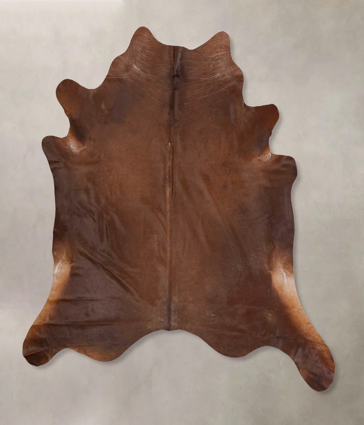 Solid Brown XX-Large Brazilian Cowhide Rug 7'7"H x 7'5"W #B15858 by Hudson Hides