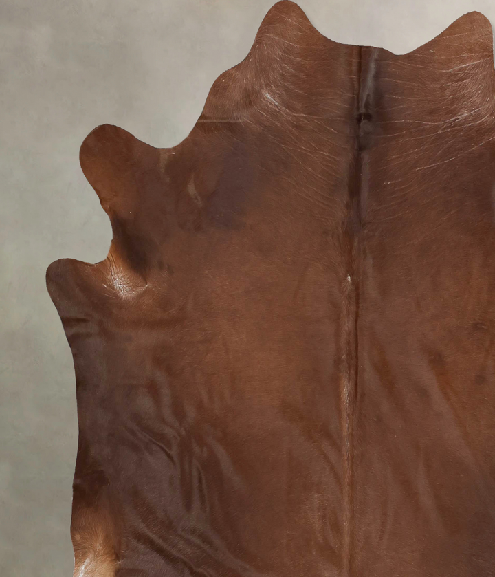 Solid Brown XX-Large Brazilian Cowhide Rug 7'7"H x 7'5"W #B15858 by Hudson Hides
