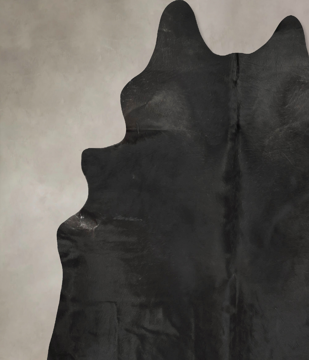 Solid Black XX-Large Brazilian Cowhide Rug 9'0"H x 7'10"W #B15861 by H