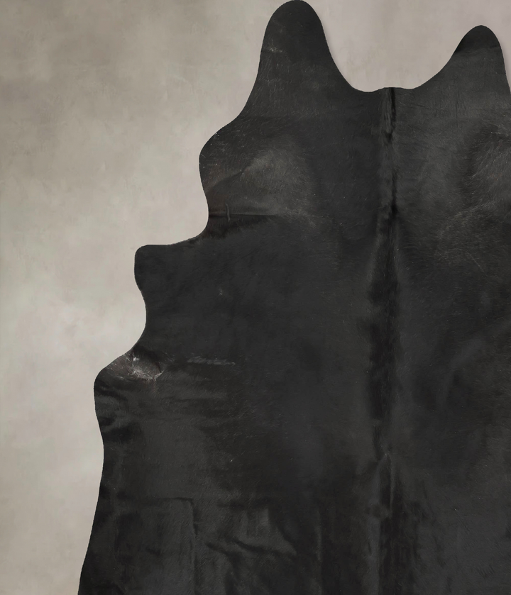 Solid Black XX-Large Brazilian Cowhide Rug 9'0"H x 7'10"W #B15861 by Hudson Hides