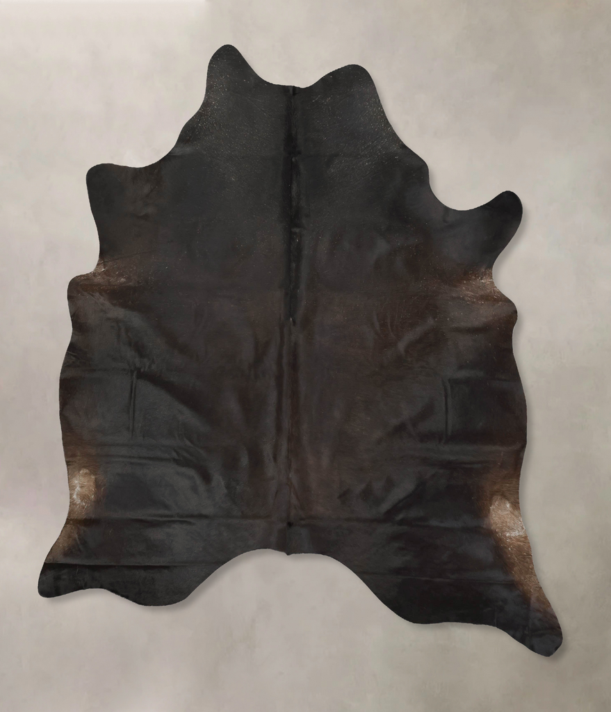 Solid Black XX-Large Brazilian Cowhide Rug 7'8"H x 6'7"W #B15866 by Hudson Hides