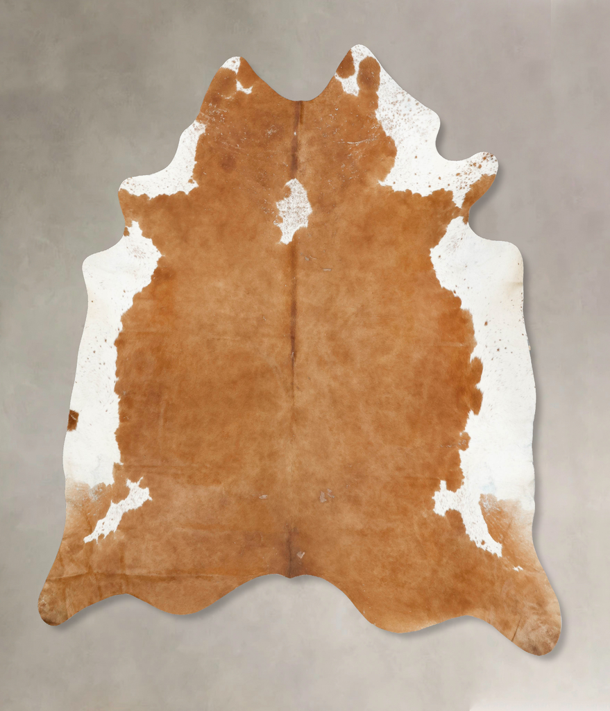 Beige and White XX-Large Brazilian Cowhide Rug 8'9"H x 8'0"W #B15867 by Hudson Hides