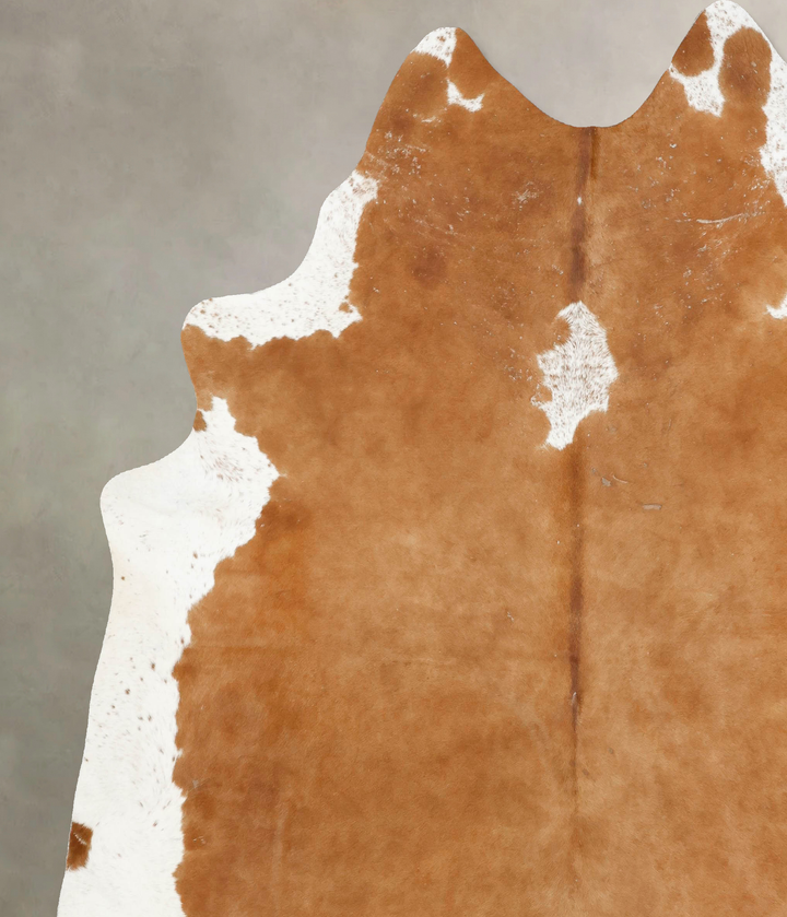 Beige and White XX-Large Brazilian Cowhide Rug 8'9"H x 8'0"W #B15867 by Hudson Hides