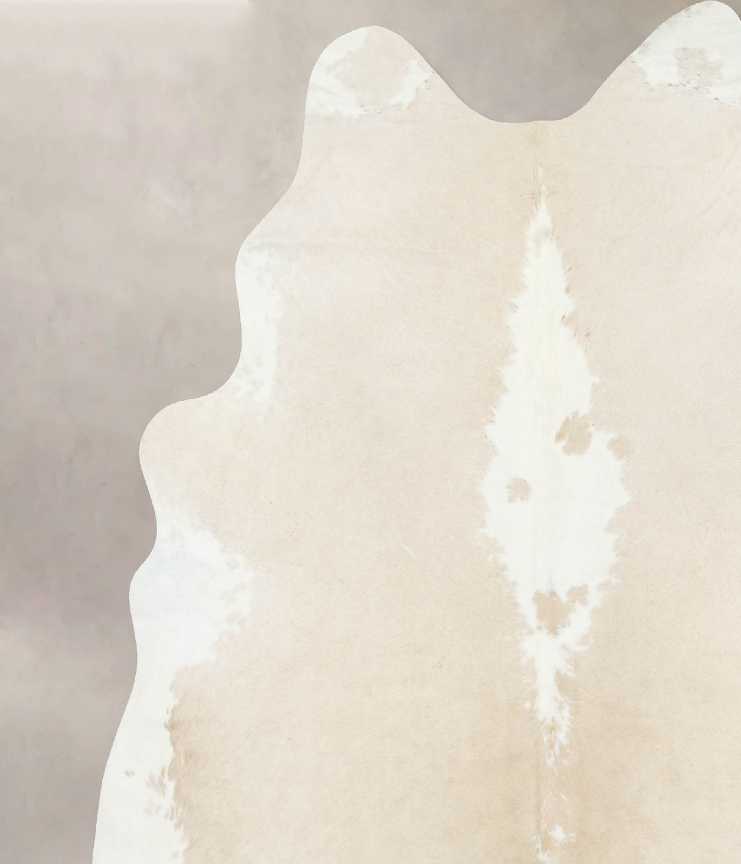 Beige and White XX-Large Brazilian Cowhide Rug 8'0"H x 7'0"W #B15871 b