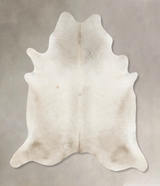 Ivory with Beige XX-Large Brazilian Cowhide Rug 7'11"H x 7'3"W #B15873 by Hudson Hides