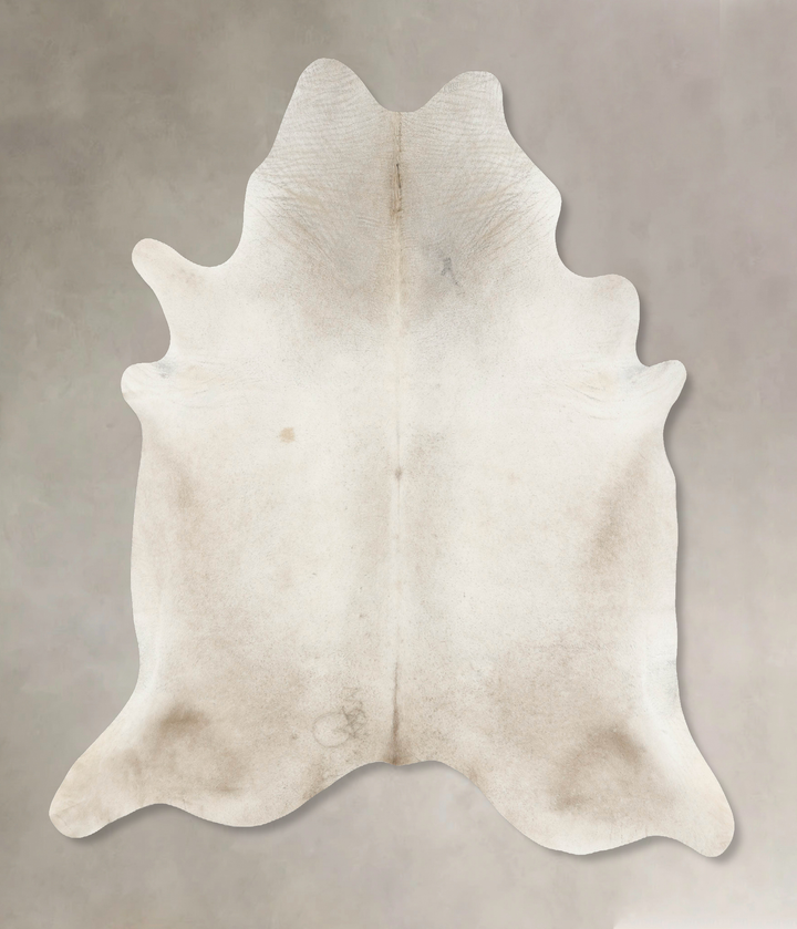 Ivory with Beige XX-Large Brazilian Cowhide Rug 7'11"H x 7'3"W #B15873 by Hudson Hides