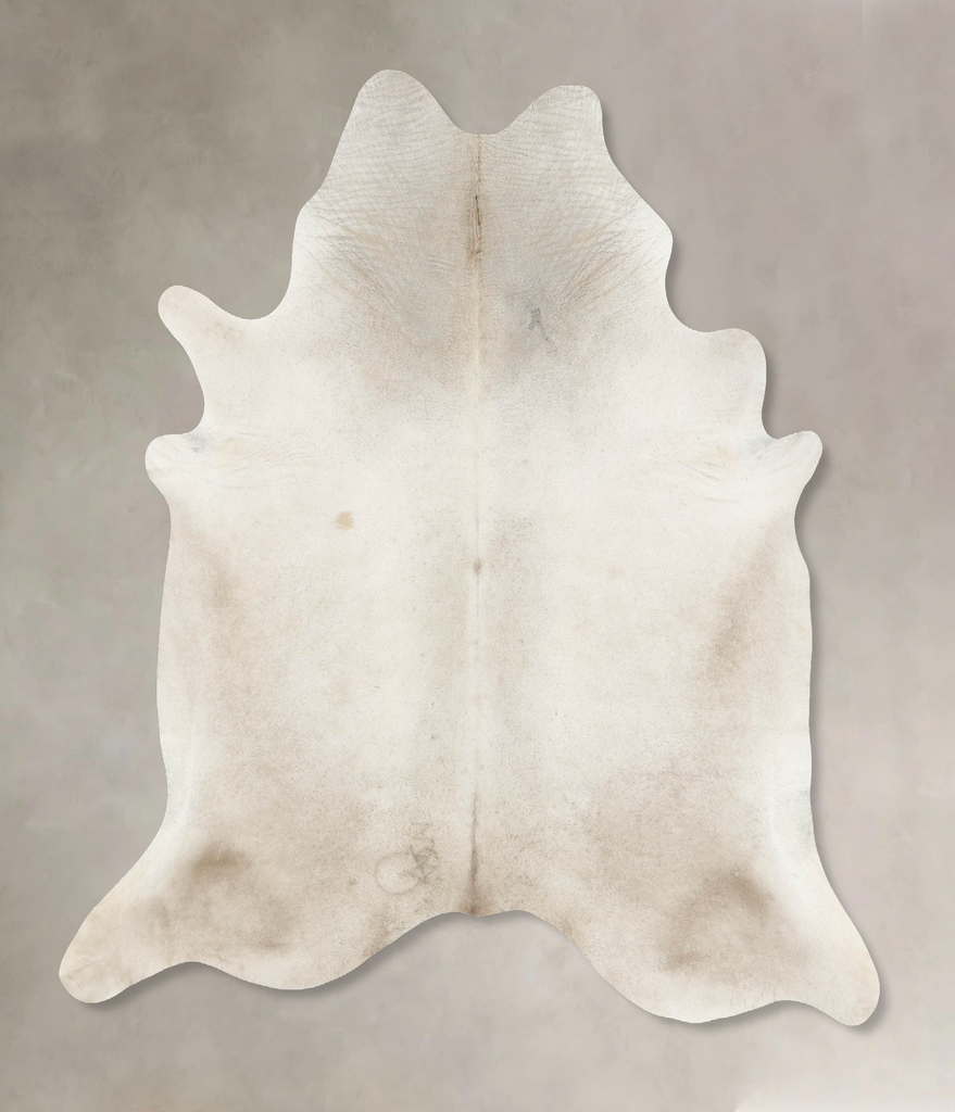 Ivory with Beige XX-Large Brazilian Cowhide Rug 7'11"H x 7'3"W #B15873 by Hudson Hides