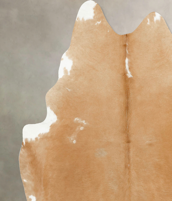 Beige XX-Large Brazilian Cowhide Rug 8'2"H x 7'1"W #B15878 by Hudson Hides