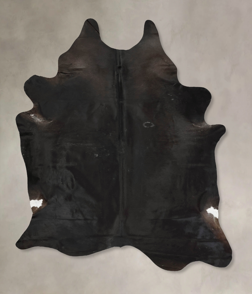 Solid Black XX-Large Brazilian Cowhide Rug 8'10"H x 7'0"W #B15886 by Hudson Hides