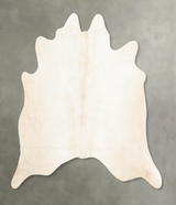Ivory with Beige Large Brazilian Cowhide Rug 5'6"H x 6'6"W #B1589 by Hudson Hides