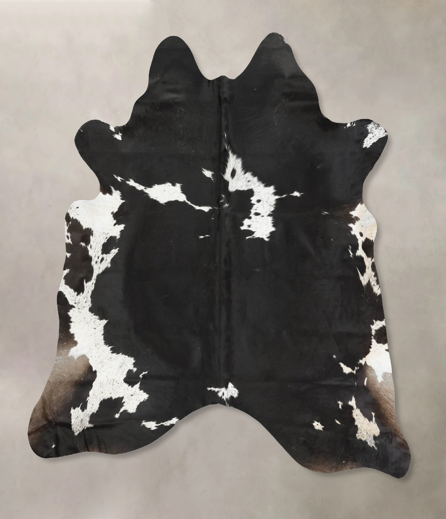 Black and White X-Large Brazilian Cowhide Rug 7'2"H x 6'7"W #B15902 by Hudson Hides