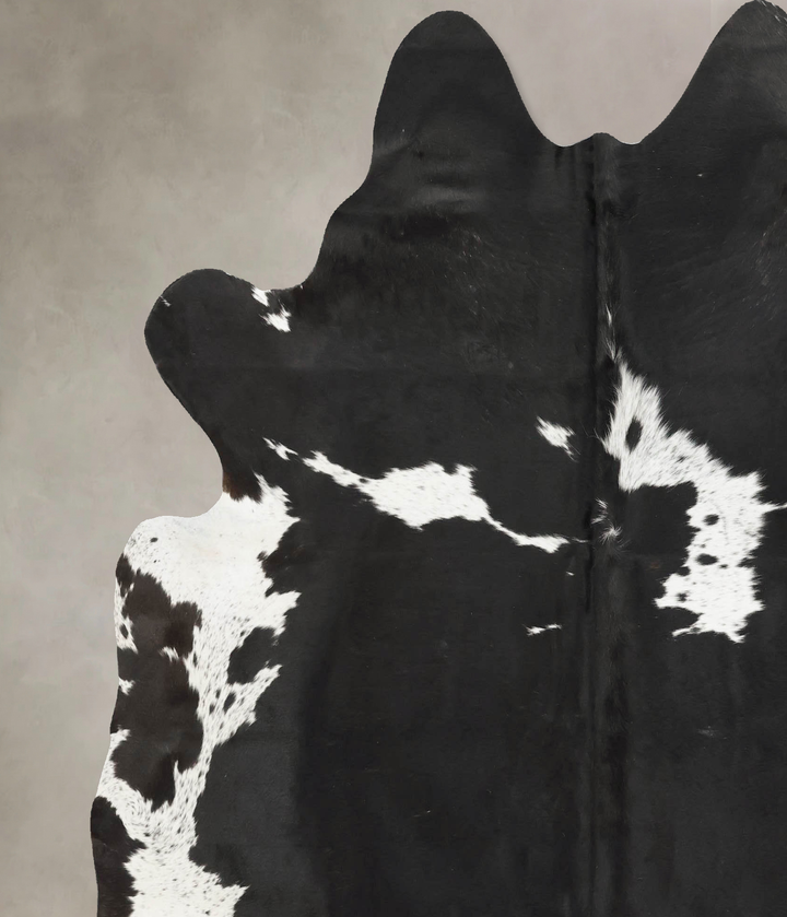 Black and White X-Large Brazilian Cowhide Rug 7'2"H x 6'7"W #B15902 by Hudson Hides
