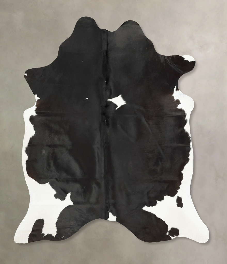 Black and White X-Large Brazilian Cowhide Rug 7'1"H x 6'3"W #B15914 by Hudson Hides