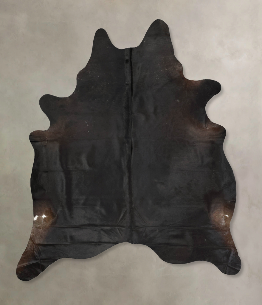 Solid Black XX-Large Brazilian Cowhide Rug 8'8"H x 6'9"W #B15917 by Hudson Hides