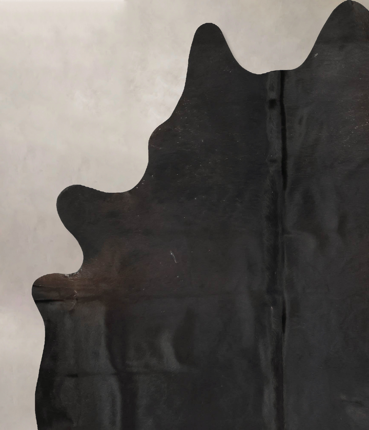 Solid Black XX-Large Brazilian Cowhide Rug 8'8"H x 6'9"W #B15917 by Hudson Hides