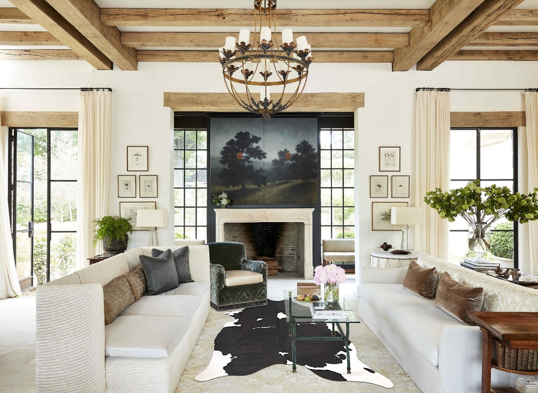 Black and White XX-Large Brazilian Cowhide Rug 8'11"H x 6'6"W #B15943 