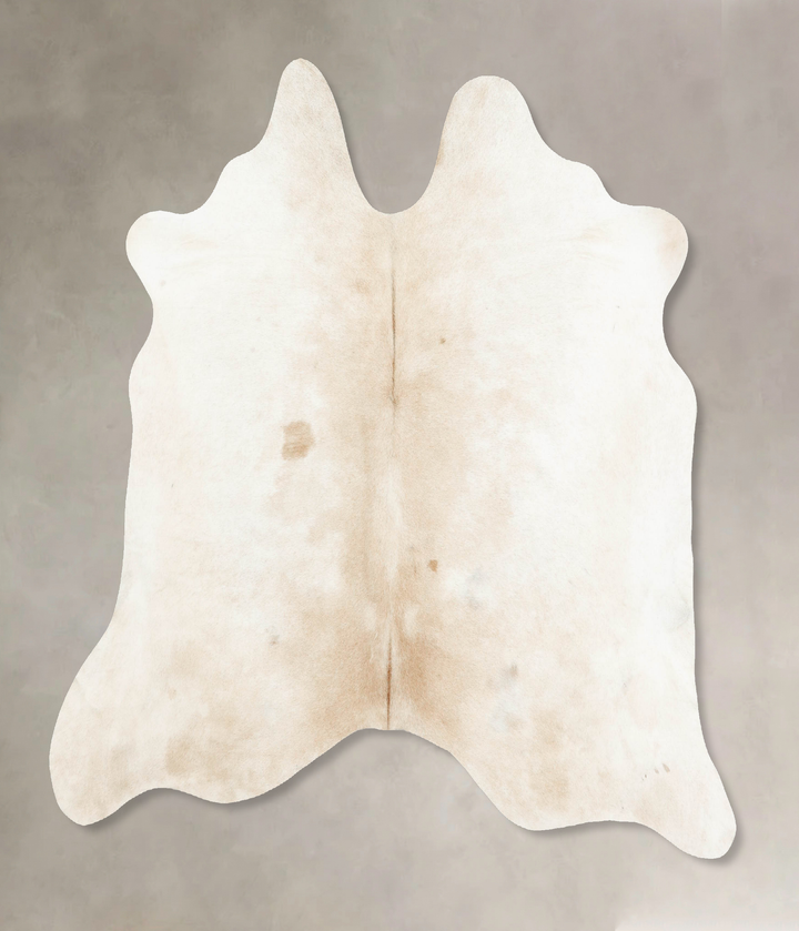 Ivory with Beige X-Large Brazilian Cowhide Rug 6'2"H x 6'7"W #B15949 by Hudson Hides