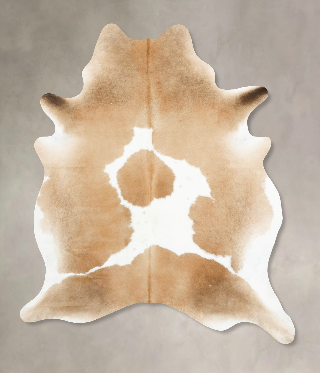 Beige and White X-Large Brazilian Cowhide Rug 7'9"H x 6'2"W #B15958 by