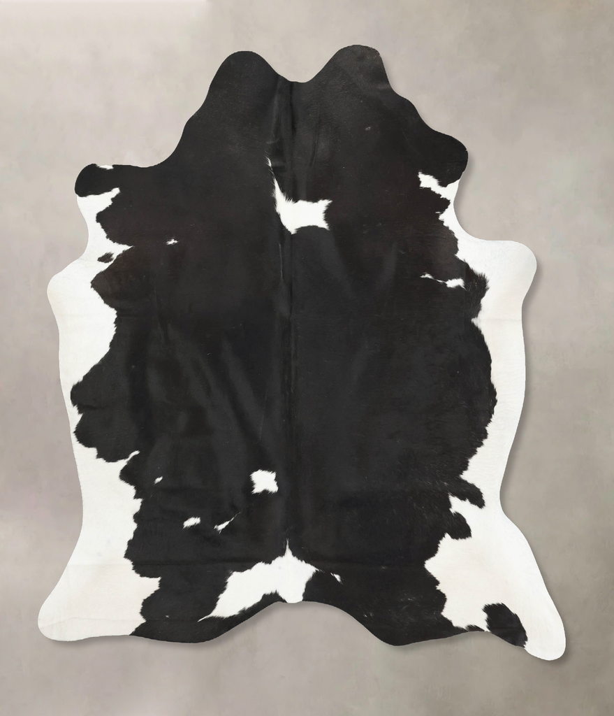 Black and White X-Large Brazilian Cowhide Rug 7'3"H x 6'6"W #B15967 by Hudson Hides