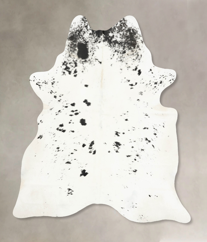 Salt and Pepper Black X-Large Brazilian Cowhide Rug 7'10"H x 6'2"W #B15968 by Hudson Hides