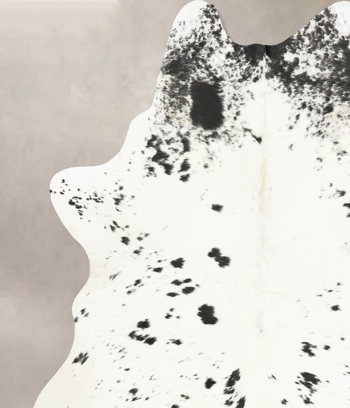 Salt and Pepper Black X-Large Brazilian Cowhide Rug 7'10"H x 6'2"W #B15968 by Hudson Hides