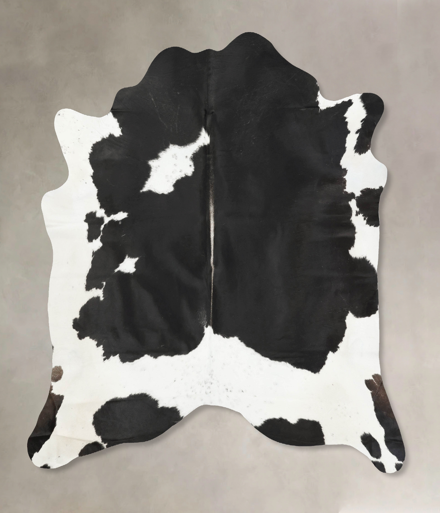 Black and White XX-Large Brazilian Cowhide Rug 8'0"H x 7'1"W #B15969 by Hudson Hides