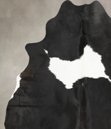 Black and White X-Large Brazilian Cowhide Rug 7'8"H x 6'3"W #B15980 by Hudson Hides