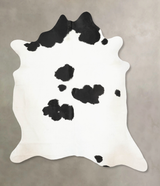 Black and White XX-Large Brazilian Cowhide Rug 8'1"H x 7'3"W #B15982 by Hudson Hides