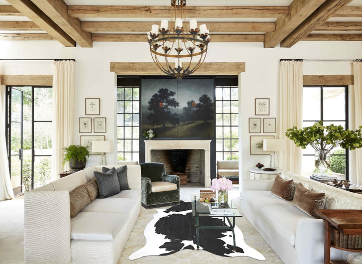 Black and White XX-Large Brazilian Cowhide Rug 8'6"H x 7'3"W #B15985 by Hudson Hides
