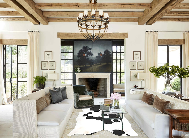Black and White XX-Large Brazilian Cowhide Rug 8'7"H x 6'9"W #B15988 by Hudson Hides