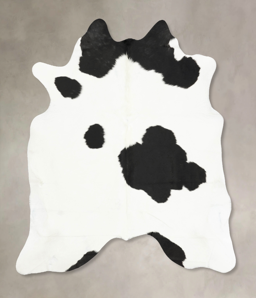 Black and White X-Large Brazilian Cowhide Rug 7'0"H x 6'3"W #B15996 by Hudson Hides