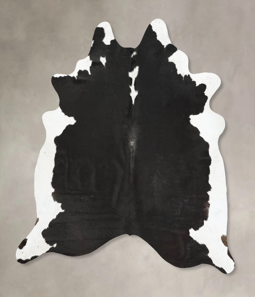 Black and White XX-Large Brazilian Cowhide Rug 7'10"H x 6'11"W #B15998 by Hudson Hides