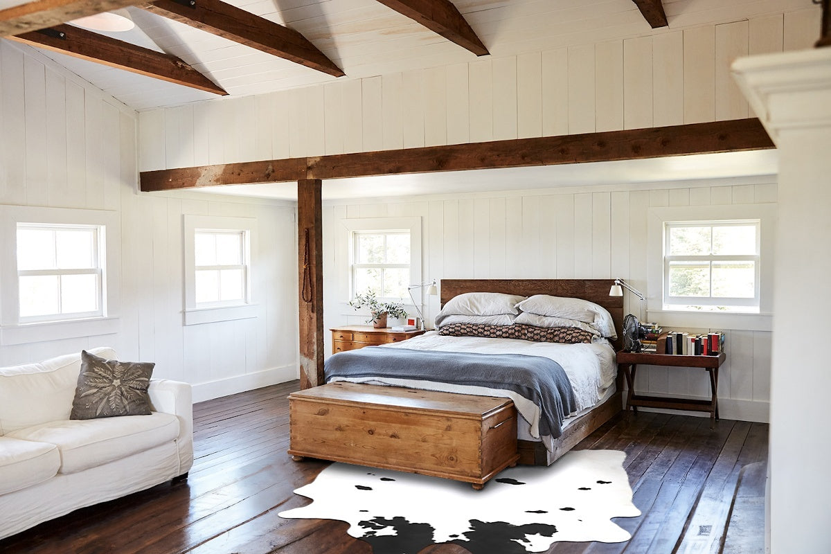 Black and White XX-Large Brazilian Cowhide Rug 8'11"H x 6'10"W #B16005 by Hudson Hides