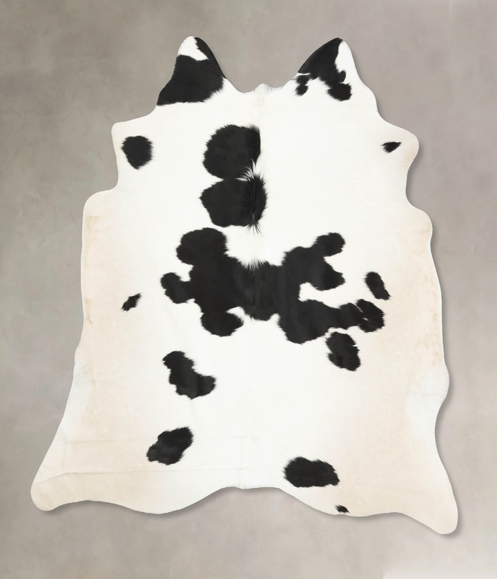 Black and White X-Large Brazilian Cowhide Rug 7'1"H x 6'5"W #B16007 by Hudson Hides