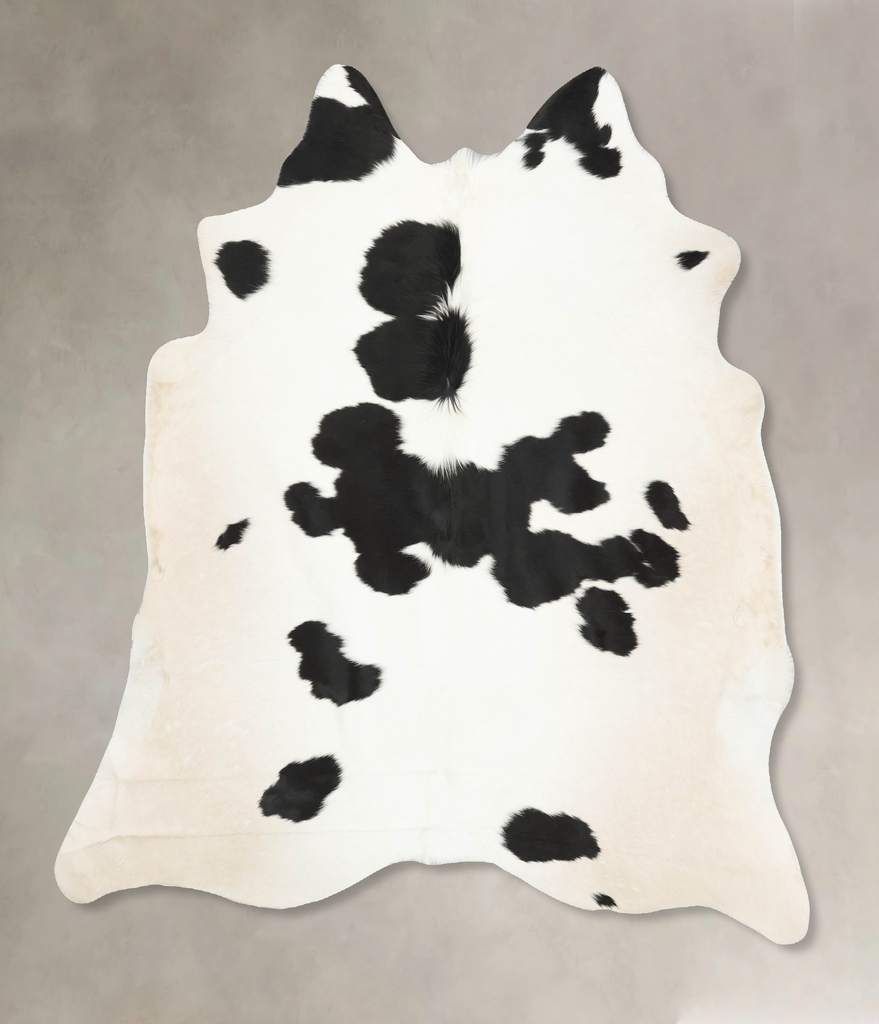 Black and White X-Large Brazilian Cowhide Rug 7'1"H x 6'5"W #B16007 by Hudson Hides