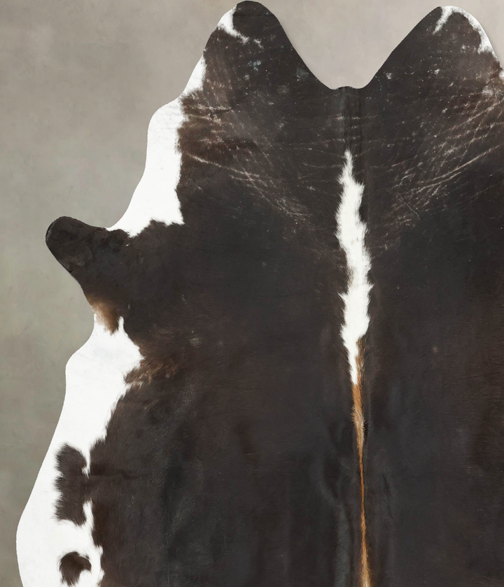 Chocolate and White XX-Large Brazilian Cowhide Rug 7'9"H x 6'11"W #B16013 by Hudson Hides