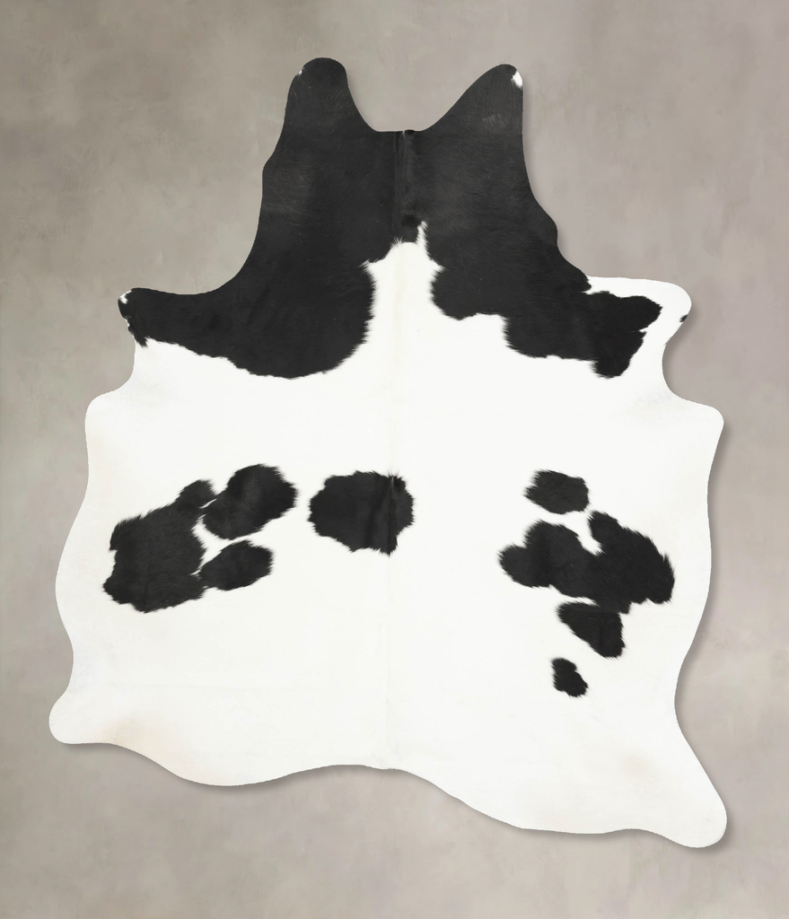 Black and White X-Large Brazilian Cowhide Rug 7'10"H x 5'10"W #B16018 by Hudson Hides