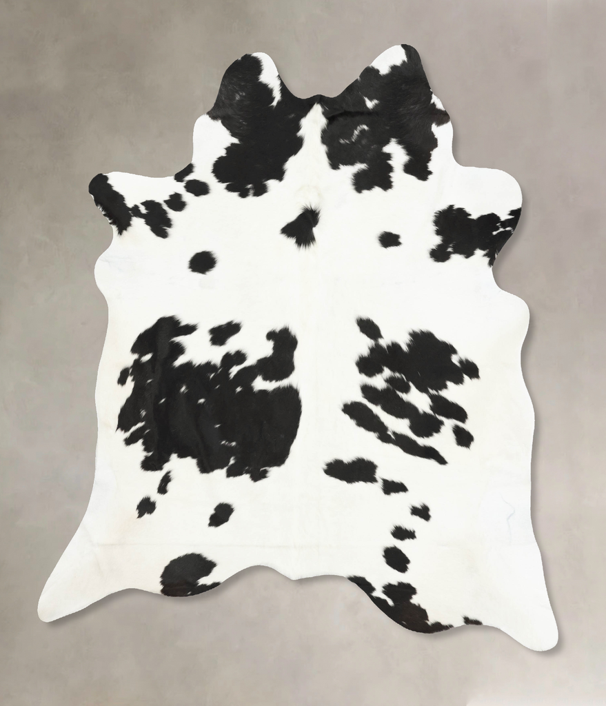 Black and White XX-Large Brazilian Cowhide Rug 7'8"H x 6'9"W #B16019 by Hudson Hides