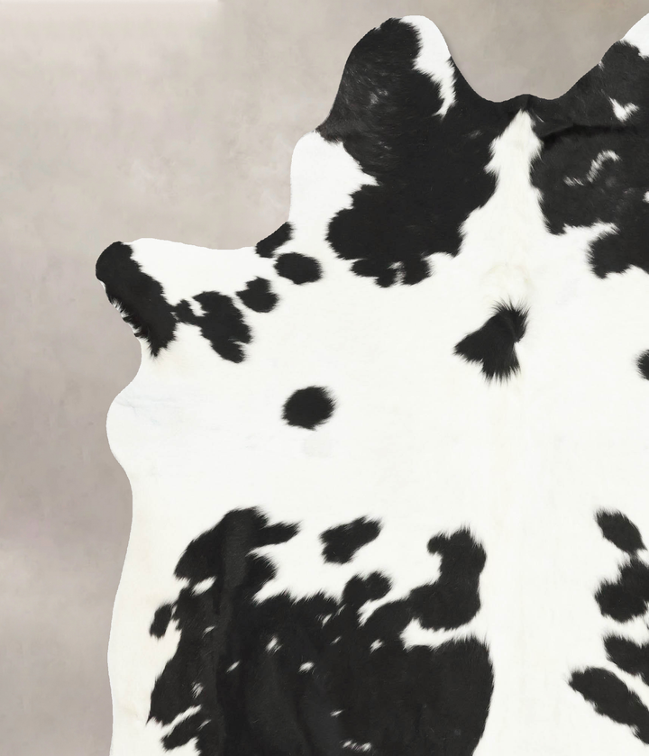 Black and White XX-Large Brazilian Cowhide Rug 7'8"H x 6'9"W #B16019 by Hudson Hides