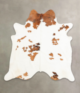 Brown and White X-Large Brazilian Cowhide Rug 6'6"H x 6'3"W #B1602 by Hudson Hides