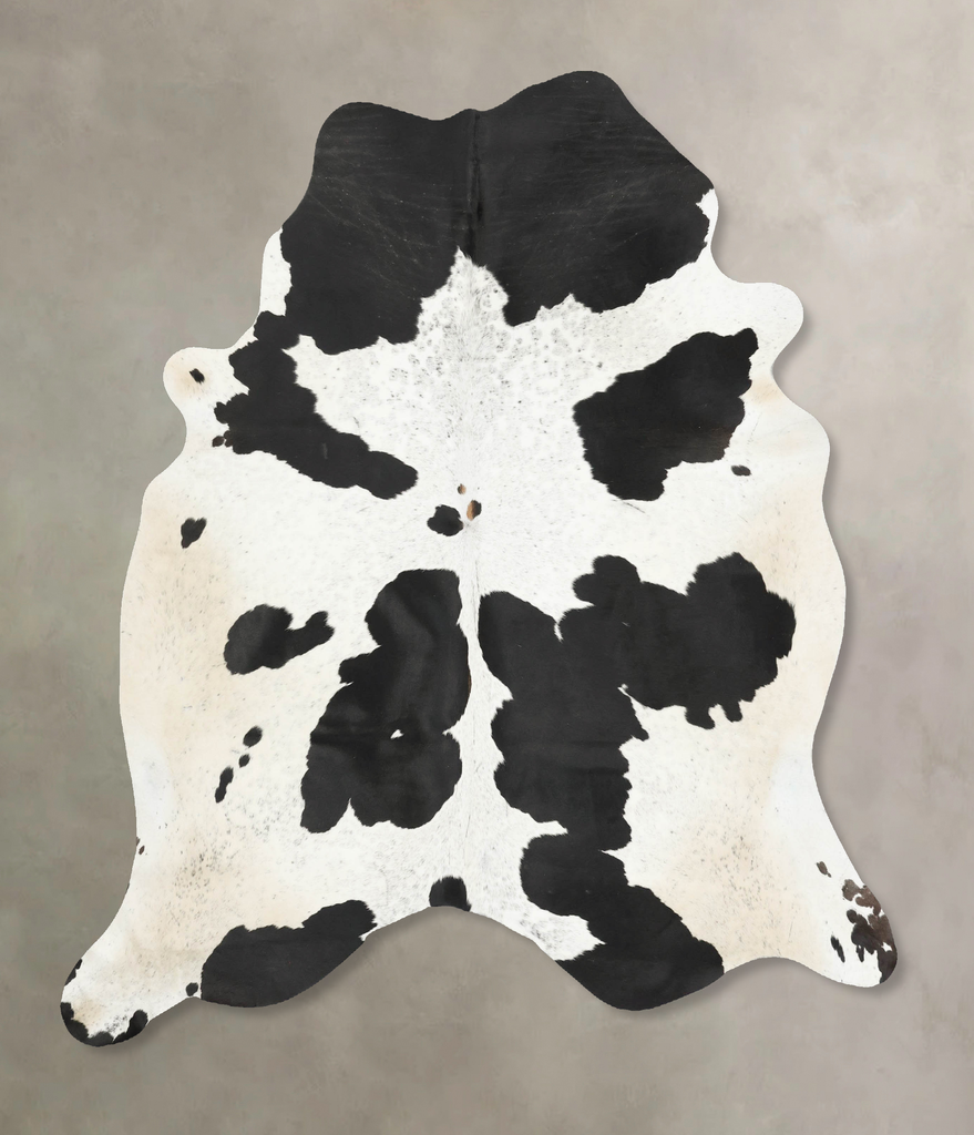 Black and White X-Large Brazilian Cowhide Rug 6'9"H x 6'2"W #B16025 by Hudson Hides