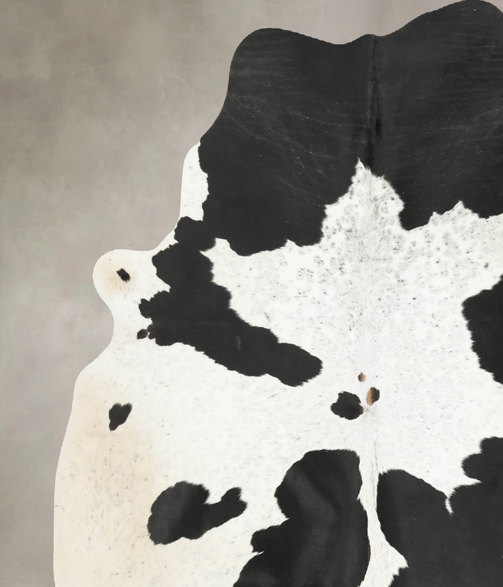Black and White X-Large Brazilian Cowhide Rug 6'9"H x 6'2"W #B16025 by Hudson Hides