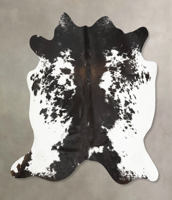 Chocolate and White X-Large Brazilian Cowhide Rug 6'4"H x 6'7"W #B16026 by Hudson Hides