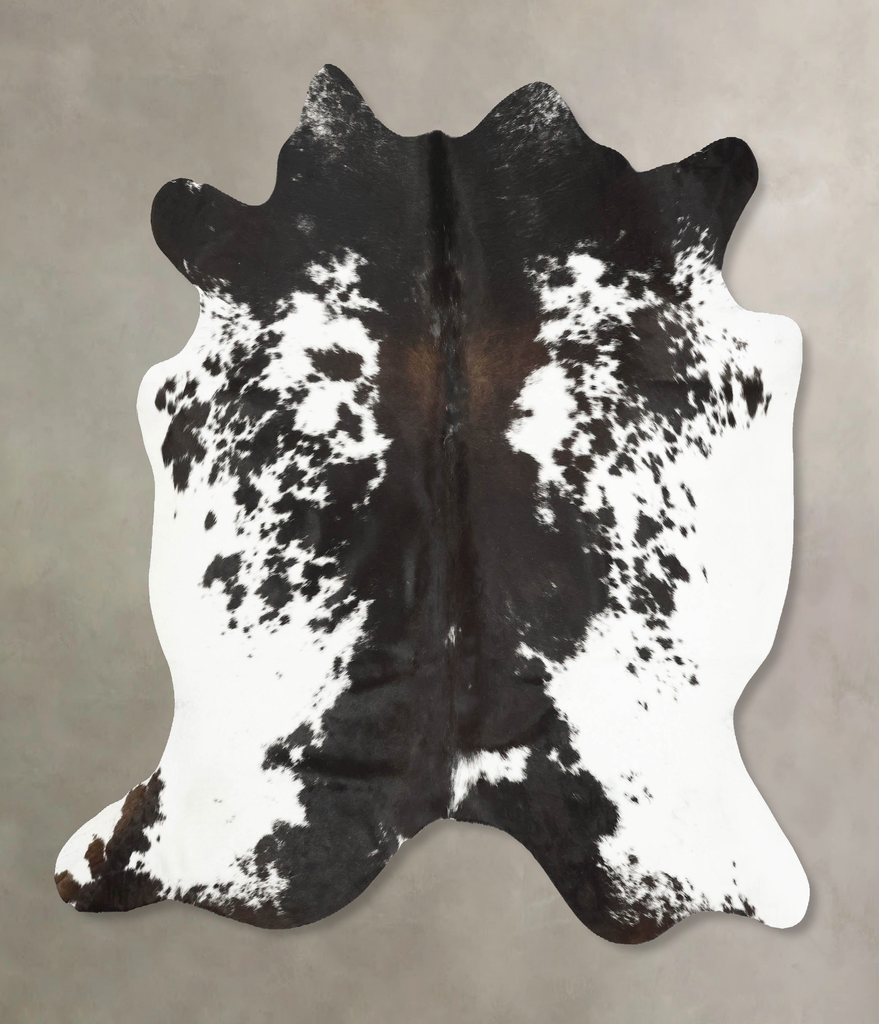 Chocolate and White X-Large Brazilian Cowhide Rug 6'4"H x 6'7"W #B16026 by Hudson Hides
