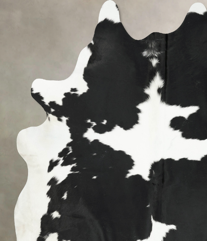 Black and White XX-Large Brazilian Cowhide Rug 8'3"H x 7'7"W #B16040 by Hudson Hides