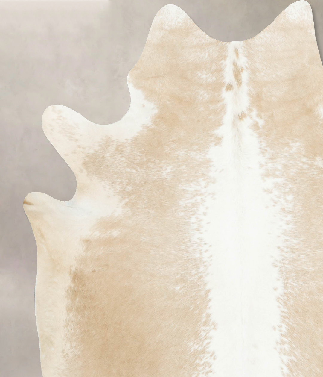 Beige and White XX-Large Brazilian Cowhide Rug 7'7"H x 6'10"W #B16044 