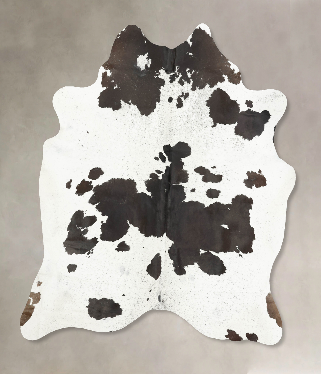 Chocolate and White X-Large Brazilian Cowhide Rug 7'7"H x 6'7"W #B1604