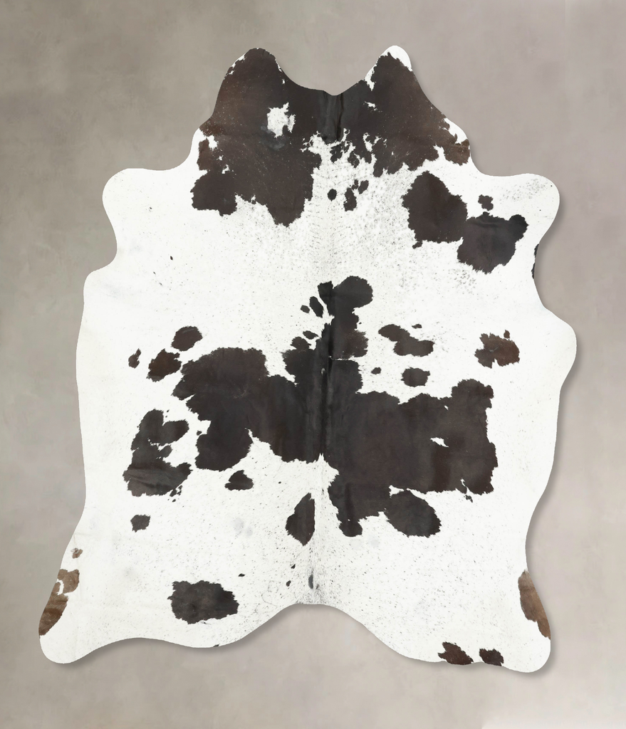 Chocolate and White X-Large Brazilian Cowhide Rug 7'7"H x 6'7"W #B16048 by Hudson Hides